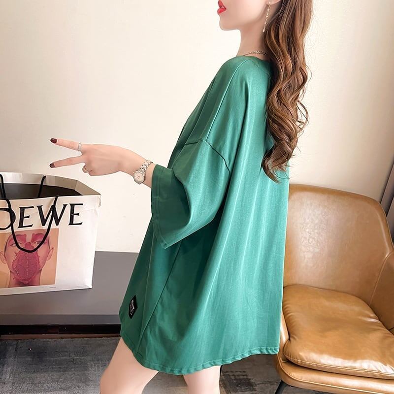 美人度アップ プリント ファッション Tシャツ カットソー<S-3371>