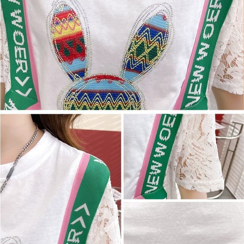 着心地抜群 プリント 女性力を高める Tシャツ カットソー<S-3264>
