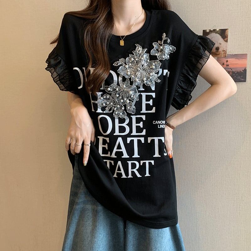 大好評 特別デザイン 着回し力抜群 ゆったり 全2色 半袖Tシャツ<S-8826>