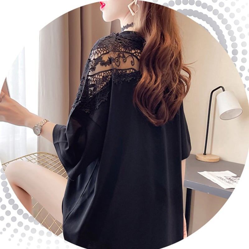 清純甘くて女子力UP ラウンドネック 一目惚れ 3色選択可 Tシャツ カットソー<S-2950>