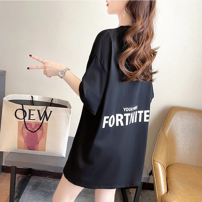スタイリッシュ 切り替え 一目惚れ プリント Tシャツ カットソー<S-3430>