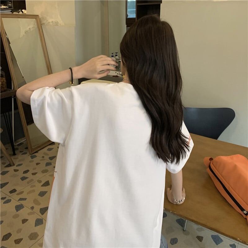 好感度満載 プリント 美感いっぱい Tシャツ カットソー<S-3313>