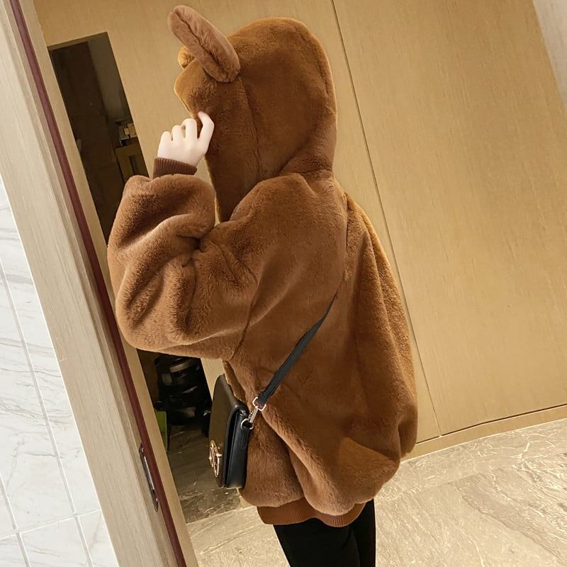 大人可愛いもこもこボアパーカー全3色トップス<S-4431>