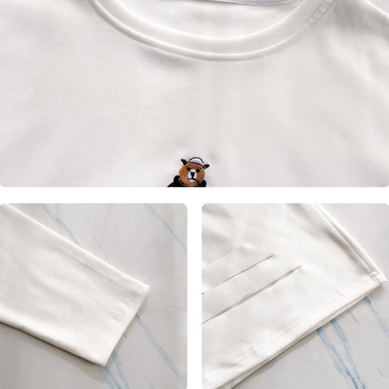 カジュアル 切り替え 着心地抜群 プリント Tシャツ カットソー<S-3670>