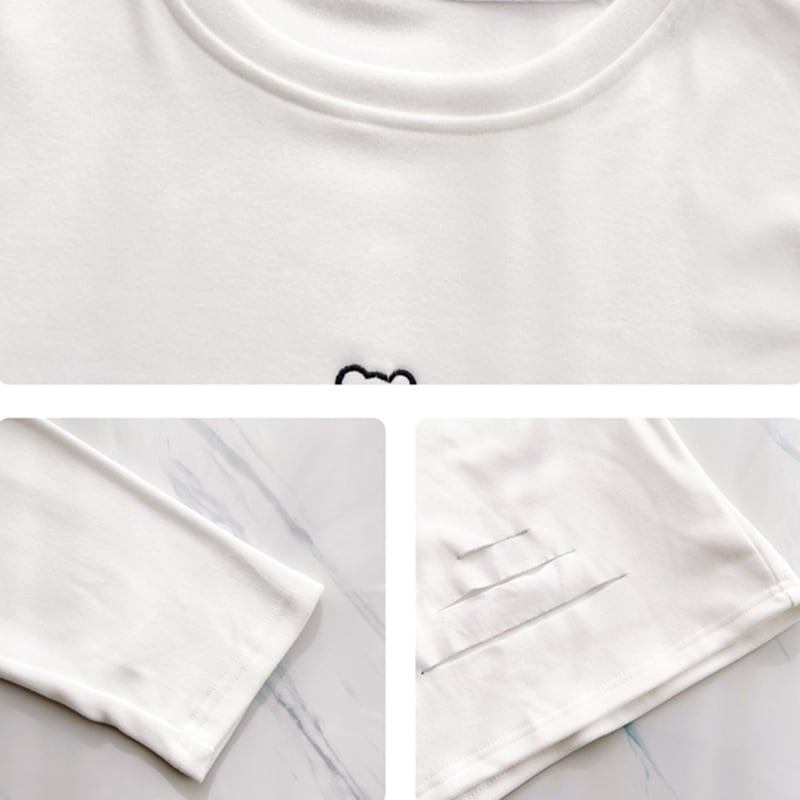 着心地抜群 切り替え 一目惚れ プリント Tシャツ カットソー<S-3662>