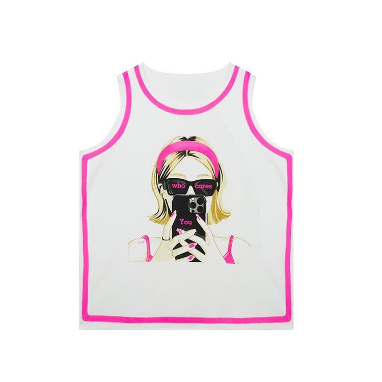 軽い生地が夏にぴったり! ノースリーブ プリント全2色 Tシャツ カットソー<S-11359>