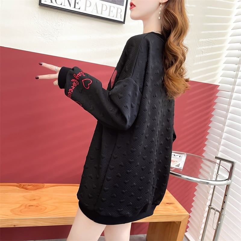 定番シンプル アルファベット刺? ハートマーク 三色 スウェット<S-3996>