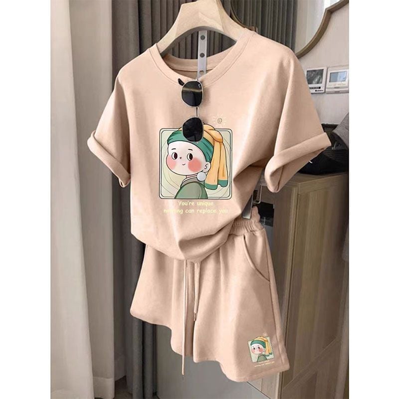 大活躍 カジュアル 夏に嬉しい機能付き 半袖Tシャツⅹパンツセット全4色<S-9147>