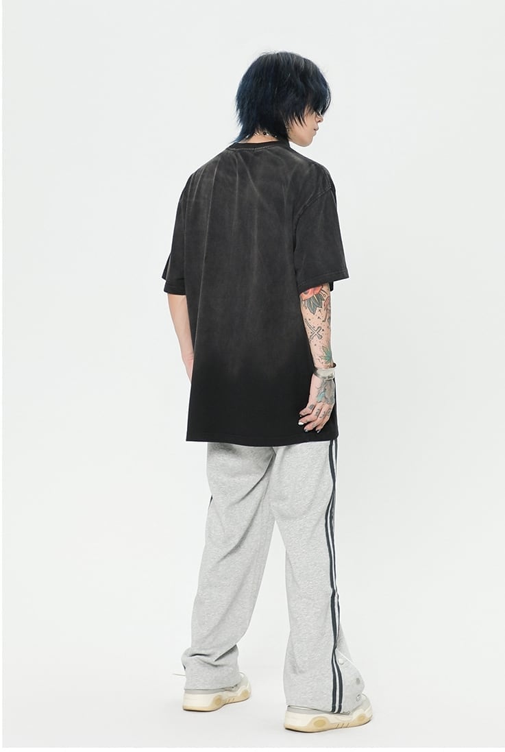 見逃し厳禁 ファッション ストリート系 ヴィンテージ加工 アルファベット プリントTシャツ <S-2921>
