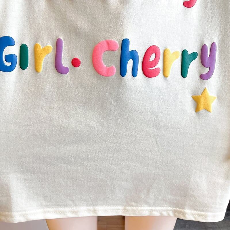 絶対欲しい レイヤード アルファベット Tシャツ ゆったり ロング 半袖 <S-2943>