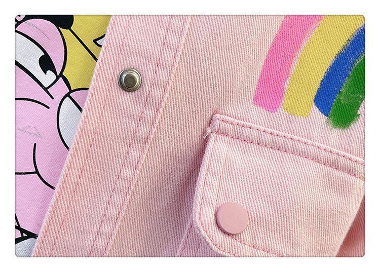 売り切れ必至 韓国風ファッション 上質 アバンギャルド プリント デニム Tシャツ <S-9479>