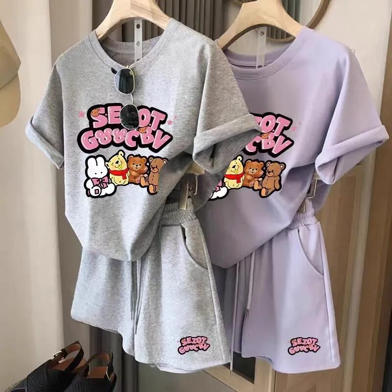 カジュアル 半袖 全4色 Tシャツ ショートパンツ セットアップ <S-11598>
