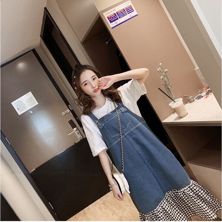 話題沸騰中 切り替え オシャレ度満点 半袖Tシャツ+ワンピース セットアップ<S-8322>