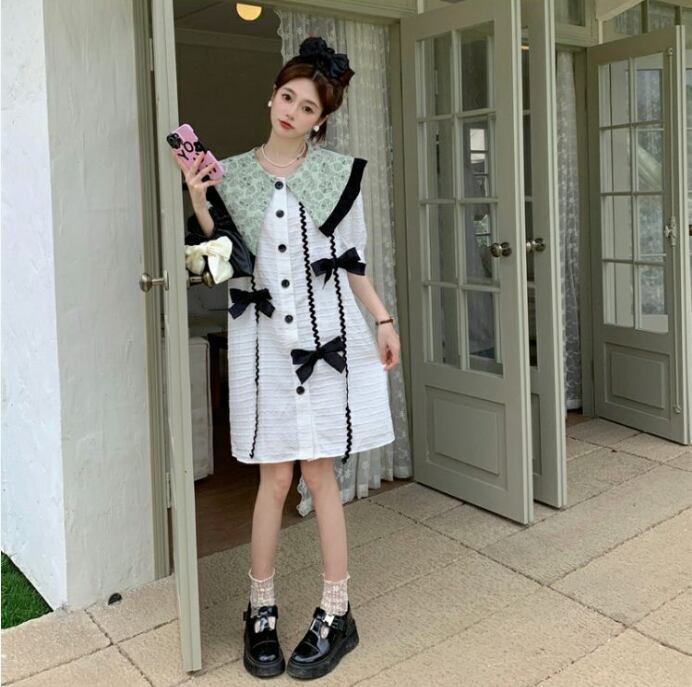 新商品 スウィート 美人度アップ上質 切り替え ワンピース<S-8363>