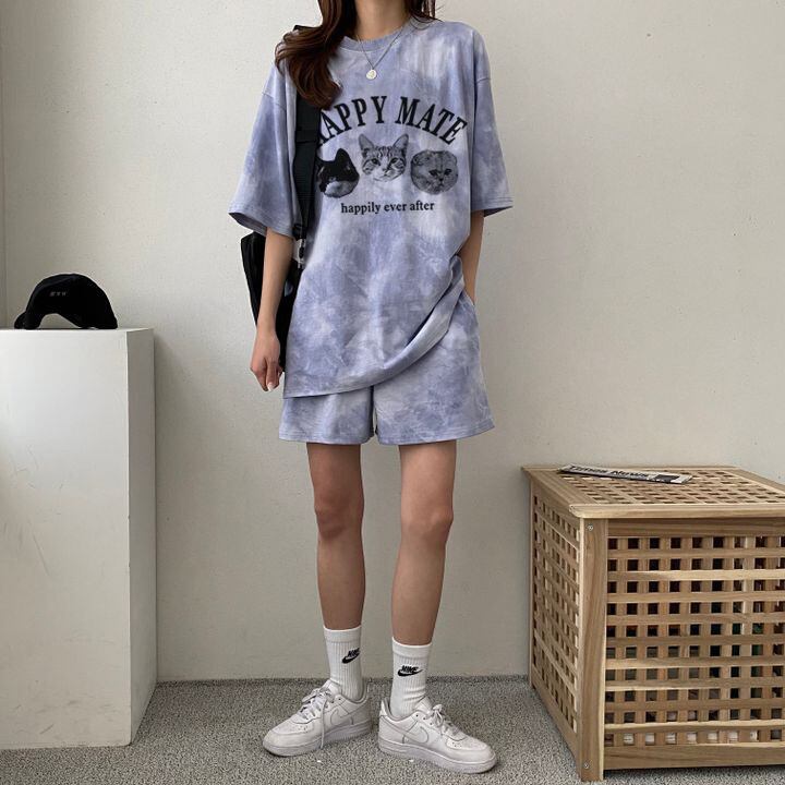 超人気 着心地良い どんな体型にも適合 カジュアル 全5色 半袖 Tシャツ ショートパンツ セットアップ <S-9268>