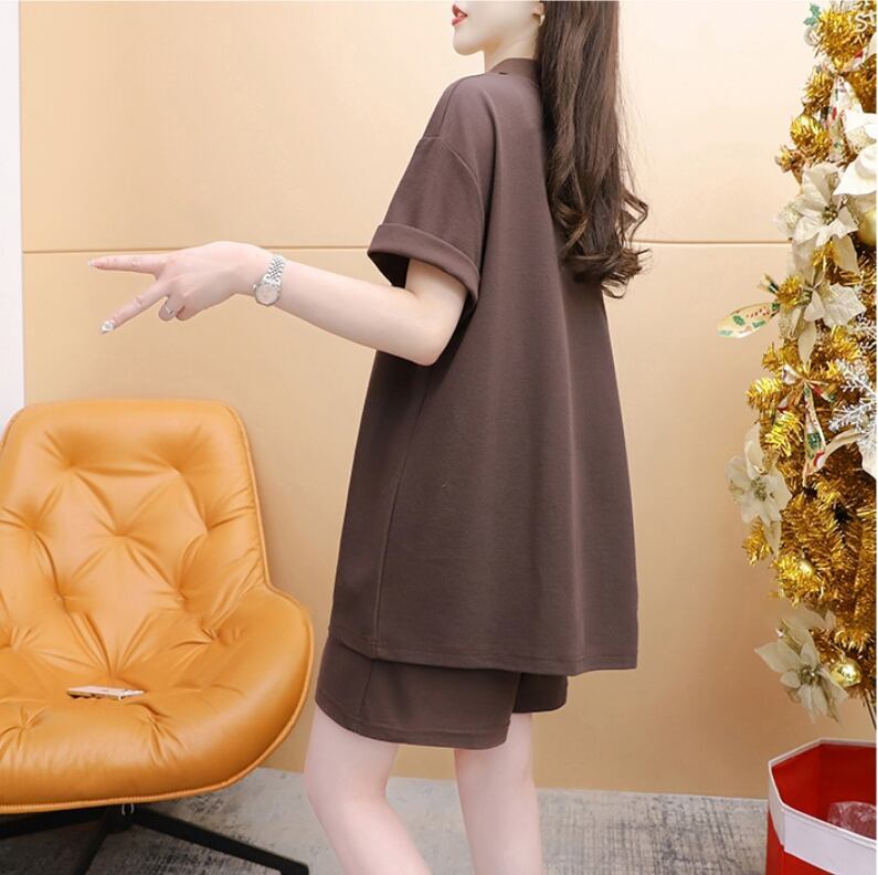 売り切れ必至 シンプル 清涼感たっぷり 半袖Tシャツ+パンツ セットアップ<S-8195>