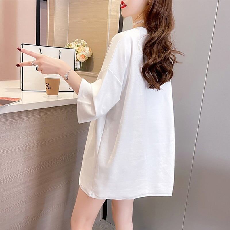 今季大好評 切り替え 美感いっぱい プリント Tシャツ カットソー<S-3503>
