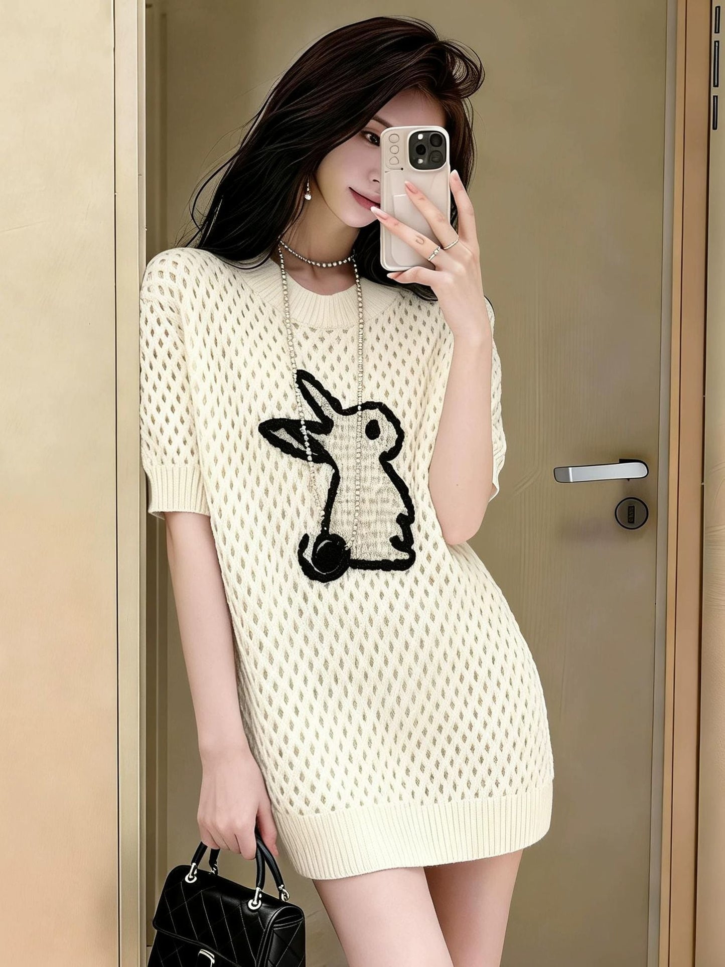 デザイン性抜群 ニット ファッション Tシャツ <S-13203>