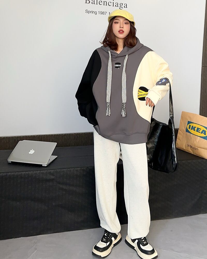 新作 ファッション 超人気 ルーズ パーカー<S-6338>
