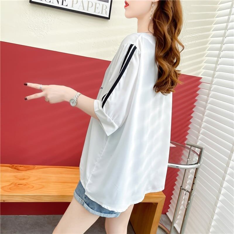 デザイン感 プリント チャーミング Tシャツ カットソー<S-3476>
