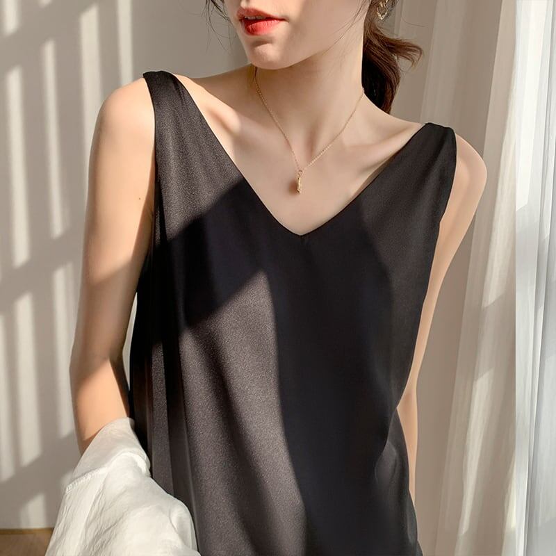 好感度満載 3色選択可 美感いっぱい ノースリーブ チョッキ シャツ<S-3407>