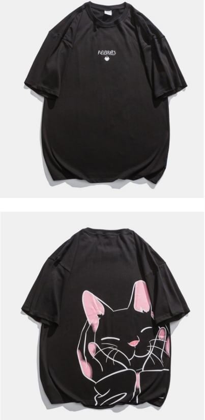 デザインセンス漫画プリント半袖Tシャツショートパンツスーツ<S-5019>