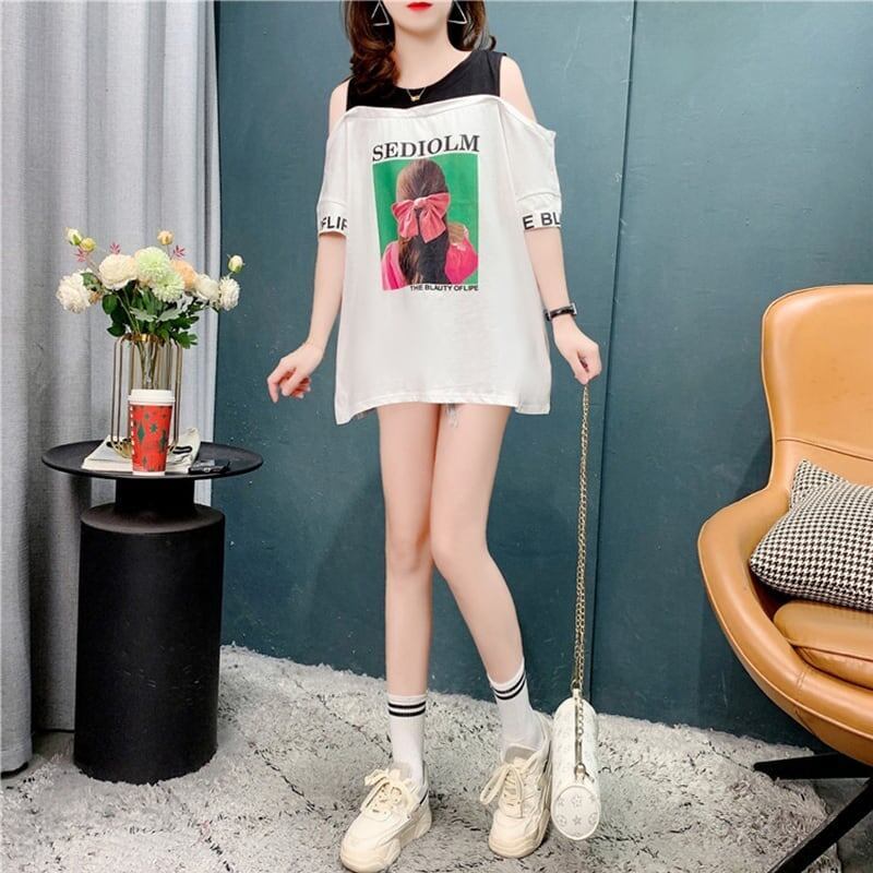 今季大好評 3色選択可 美感いっぱい ベアトップ Tシャツ カットソー<S-3203>