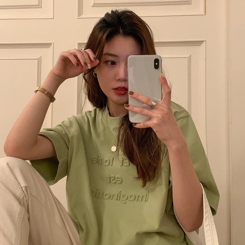 着心地抜群 アルファベット 女性力を高める Tシャツ カットソー<S-3294>