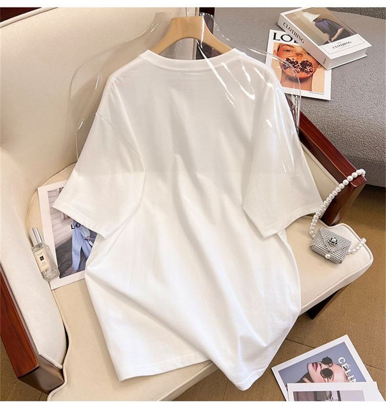 上質なドロップショルダー半袖Tシャツ<S-2978>