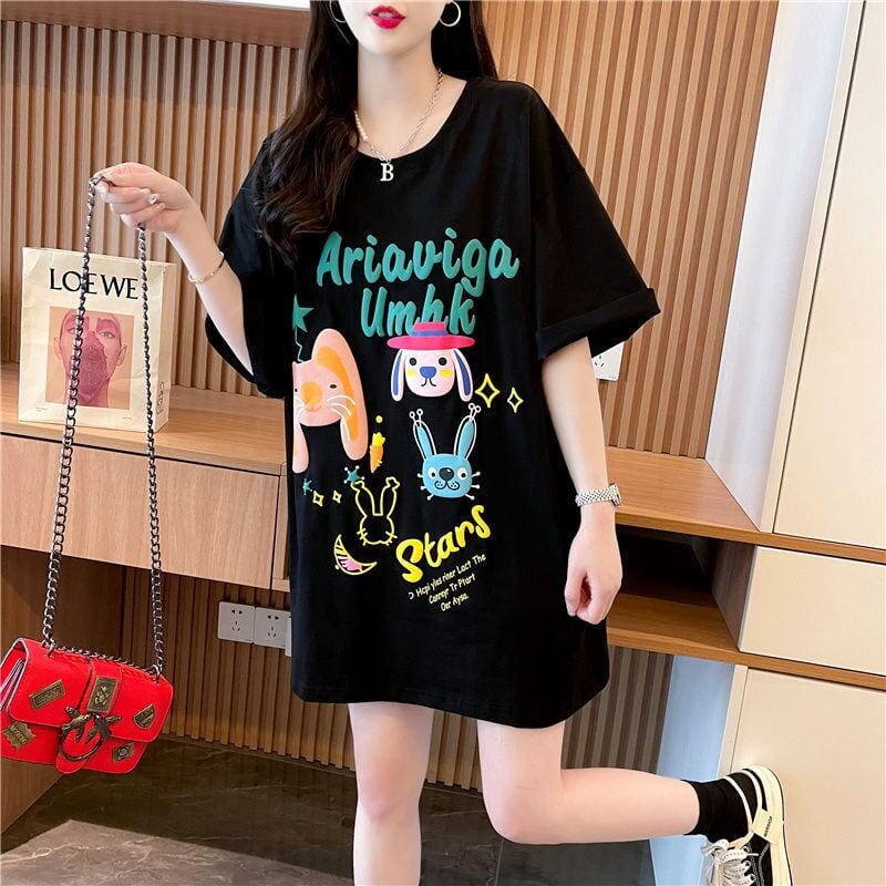 大好評 プリント キュートファッション 半袖Tシャツ<S-8582>