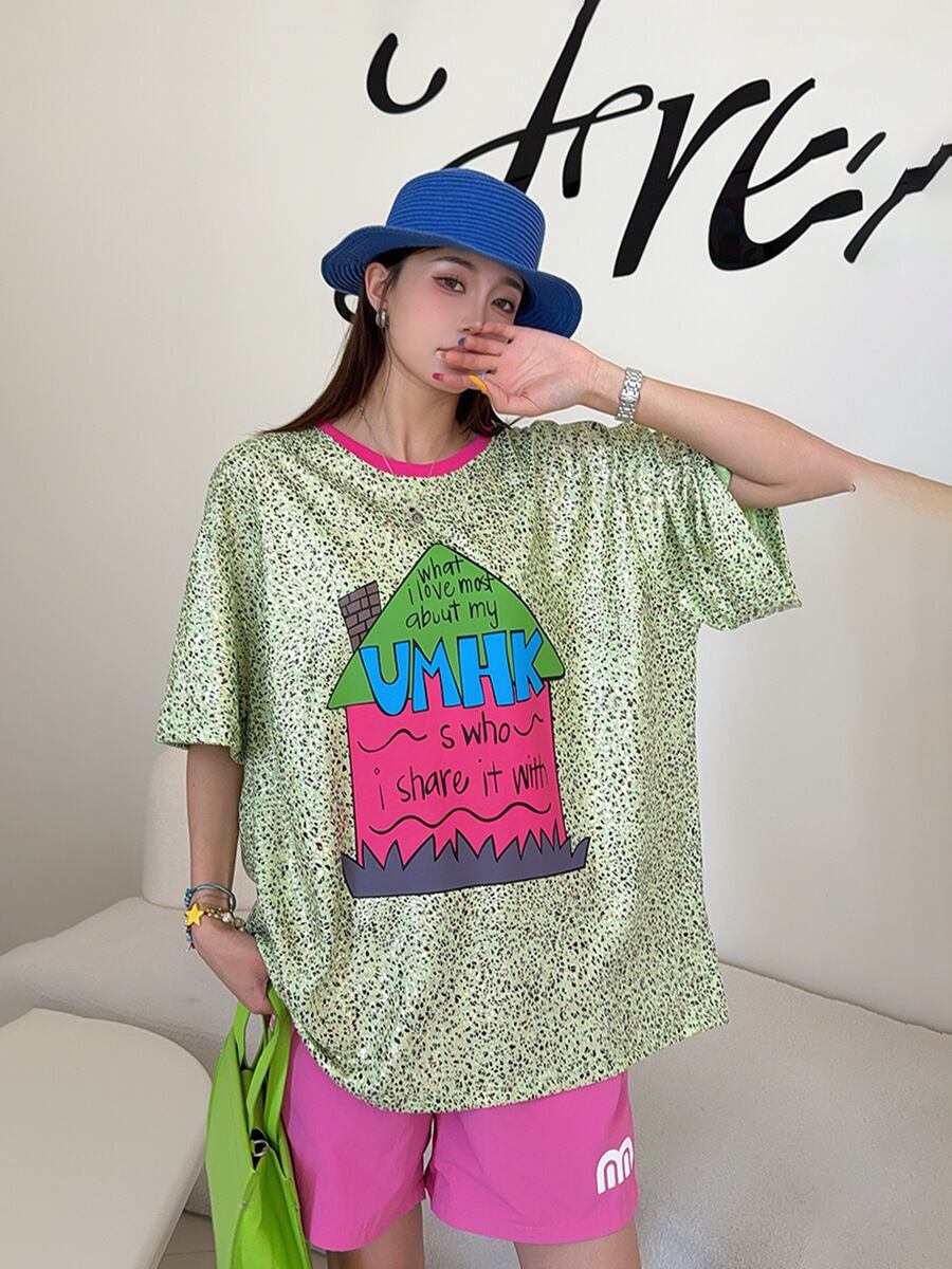 個性派 売れ筋 おすすめ 絶対流行 早い者勝ち カジュアル 2色選択 Tシャツ<S-11373>