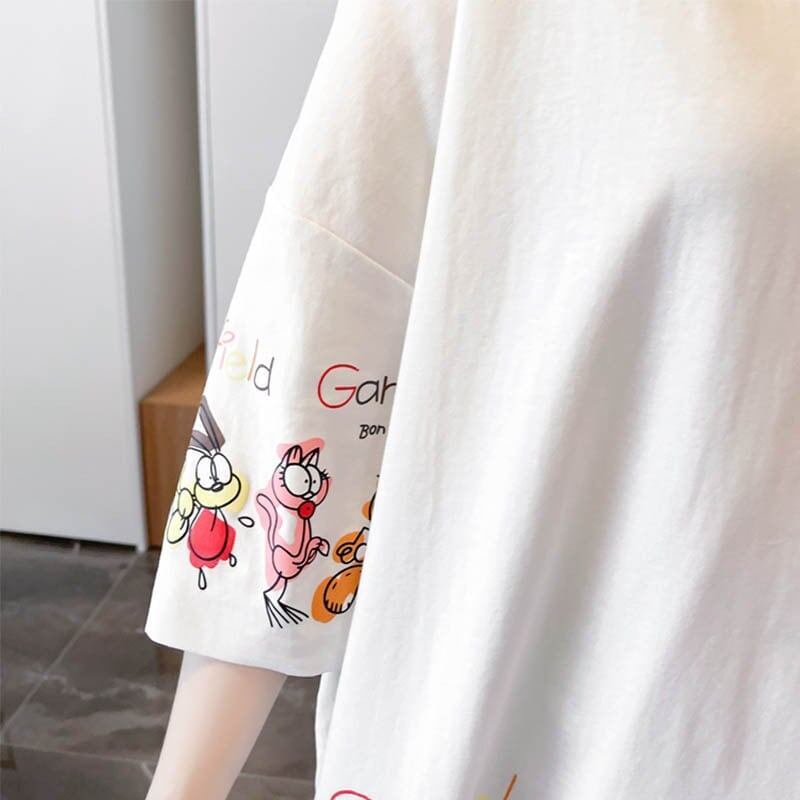 個性的なデザイン 切り替え 一目惚れ プリント Tシャツ カットソー＜S-3620＞