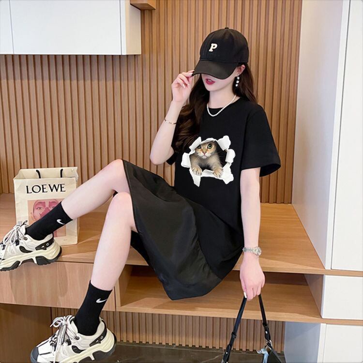 絶対欲しい ネコ カジュアル デザイン ゆったり 半袖 Tシャツ＜S-8658＞