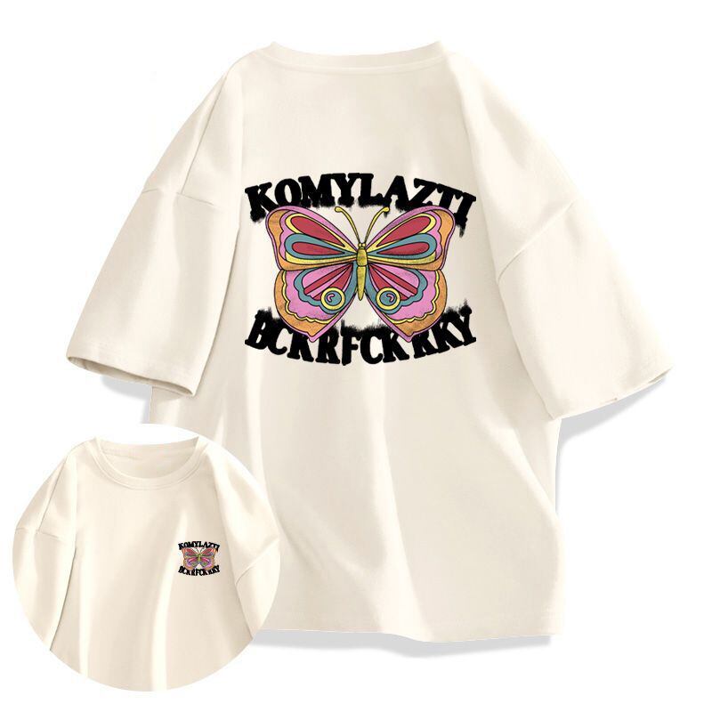 大好評 カジュアル 絶対流行 ルーズ プリント全6色 半袖Tシャツ<S-8914>