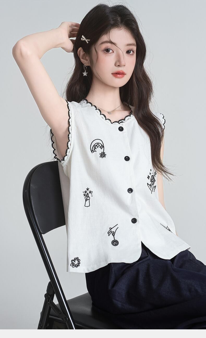海外トレンド カジュアル 好感度UP 袖なし Tシャツ ＜S-11965＞