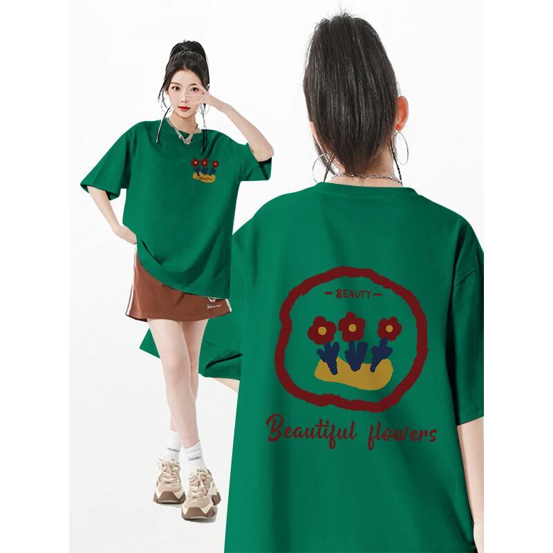 超人気 スウィート カジュアル プリント 全8色 半袖 Tシャツ <S-8939>