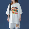 早い者勝ち プリント Tシャツ & ショーツ セットアップ S-13236