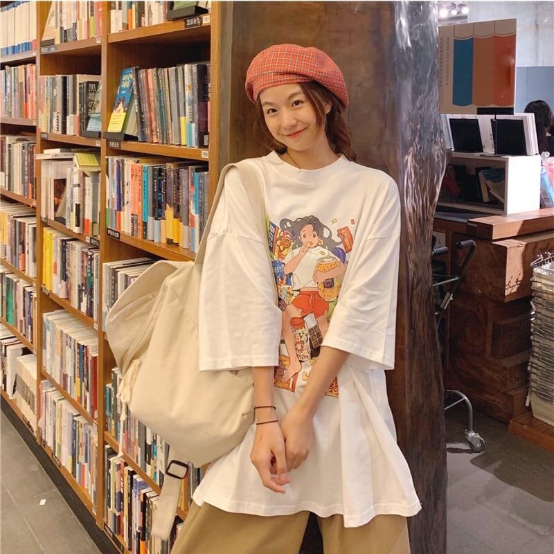 ルーズ 切り替え オシャレ度満点 プリント Tシャツ カットソー＜S-3459＞