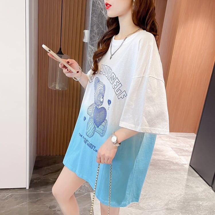 おすすめ新作 プリントTシャツ グラデーション ゆったり半袖＜S-2886＞
