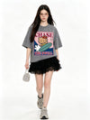 上質 シンプル プリント カジュアル Tシャツ S-13295