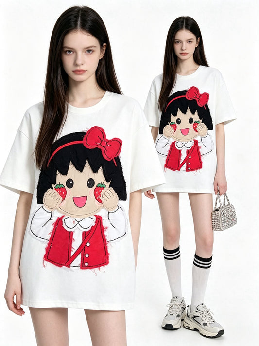 ゆったり ファッション プリント カジュアル Tシャツ S-13297