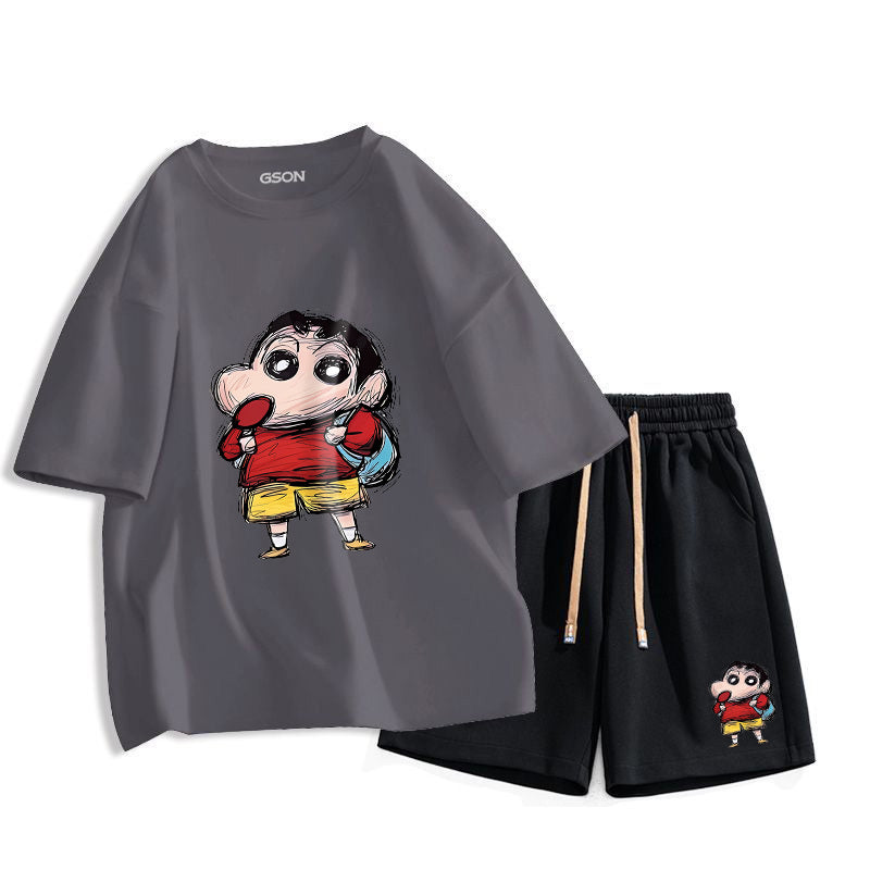 男女兼用 カジュアル Tシャツ & ショーツ セットアップ S-13267