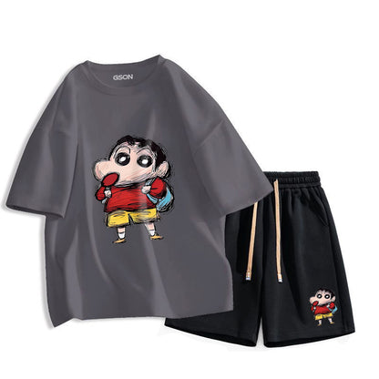男女兼用 カジュアル Tシャツ & ショーツ セットアップ S-13267