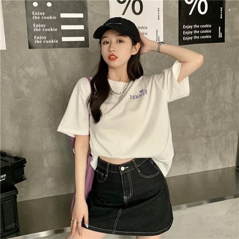 オシャレ度満点 切り替え 一目惚れ プリント Tシャツ カットソー＜S-3560＞