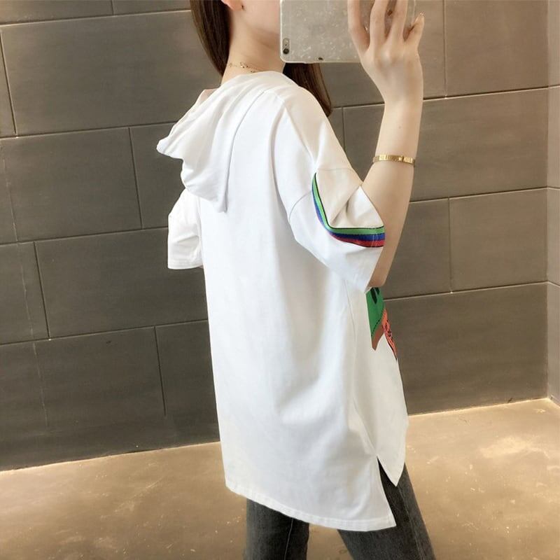 オシャレ度満点 切り替え カジュアル プリント Tシャツ カットソー＜S-3491＞