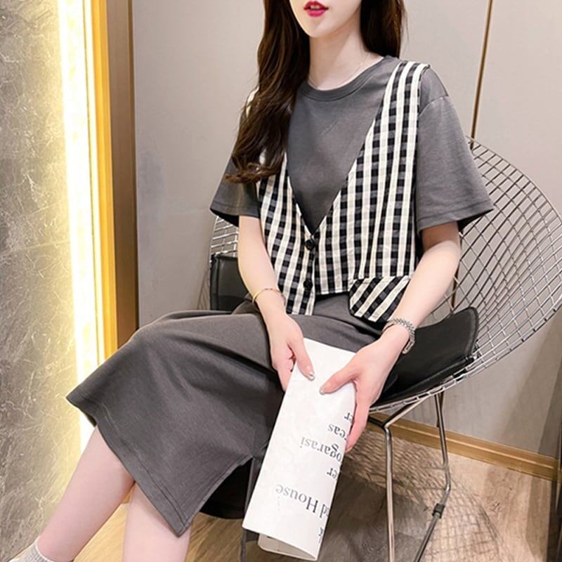個性的なデザイン プリント 一目惚れ Tシャツ カットソー ワンピース＜S-3490＞