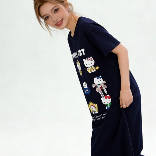 快適で通気性抜群 ゆったり ルーズシルエット ワンピース S-13310
