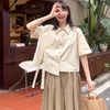 大人可愛い レトロ カジュアル 半袖 シャツ MO-80059