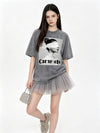 大人気 ゆったり プリント カジュアル Tシャツ S-13291