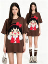 ゆったり ファッション プリント カジュアル Tシャツ S-13297
